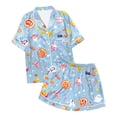 thumbnail image 7 of CONZONE Halloween Womens Pajamas Set Printed Short Sleeve Button Down Tops and Shorts Hallowmas Sleepwear Cozy 2 Piece Pjs Set for Women, 7 of 7