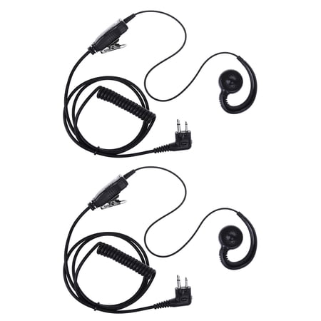 2pcs Walkie Talkie Earphones Headset Earpieces 180 Rotation Radio Earpiece