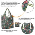 thumbnail image 4 of 5 Pack Foldable Shopping Bag,Dark Green Christmas Ornament Pattern Reusable Grocery Bags with Pockets,Large Reusable Tote Bags with Handles Waterproof & Lightweight, 4 of 6