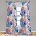 thumbnail image 2 of Leafy Design Window Curtains, Exotics Leaf Shapes with Abstract Boho Ornaments Pastel Colors, Lightweight Decor 2-Panel Set with Rod Pocket, Pair of - 28"x95", Dark Lavender Soft Pink, by Ambesonne, 2 of 3