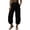 Black, variant on Womens Wide Leg Pants Effortless Wide High Waisted Flat Front Casual for Everyday Wear Womens Wide Leg Trousers White,S