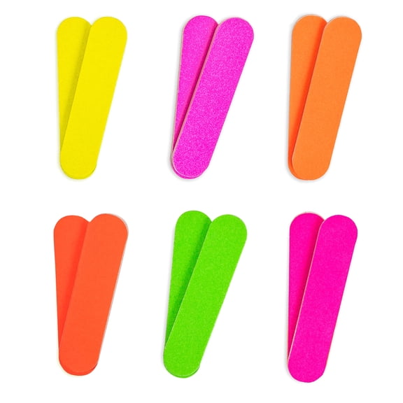 Colorful Neon Girly Mini Emery Board Nail Files (1 DOZEN) ZMOI