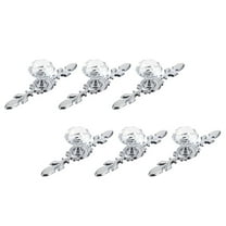 6 Pcs Dresser for Closet Silver Base Crystal Handle