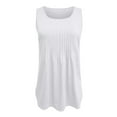 thumbnail image 3 of DuoJiaJ Women’s Sleeveless Round Neck Loose Fit Solid Color Vest Top Casual Summer Tank Top Stylish And Comfortable Daily Wear. Perfect For Layering Or . Women’s T-Shirts White, 3 of 4