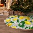 thumbnail image 6 of Daiia Lemon Seamless Pattern Oil Painting Effect Drawing Merry Christmas Tree Skirt , Xmas Large Lace-up Tree Skirt, Santa Snowflakes Rustic Home Decorations New Year Party Farmhouse Decor-30", 6 of 7