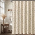 thumbnail image 5 of Psoiuetr Beige Linen Shower Curtain Floral Vintage French Country Shower Curtain for Bathroom 72" W x 72" L, 5 of 6
