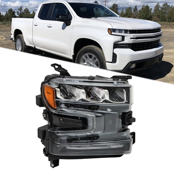 For Silverado 1500 2019-2020 LED Headlight Black 84621851 Passenger Right Side