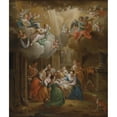 thumbnail image 2 of Franz Christoph Janneck 12x14 Gold Ornate Wood Frame and Double Matted Museum Art Print Titled - Adoration of the Shepherds, 2 of 4