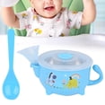 thumbnail image 4 of Tableware Set Stainless Steel Tableware Kid Bowl Cute Cartoon Stainless Steel Children Tableware Set Baby Kid Bowl Spoon For HomeBlue, 4 of 8