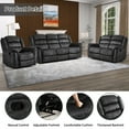 thumbnail image 4 of Bonzy Home 3-Piece Fabric Manual Recliner Sofa Set, Single Chair, Loveseat & 3-Seat Couch for Living Room Furniture, 4 of 7