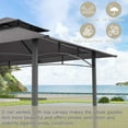 thumbnail image 5 of AECOJOY 8' x 5' Outdoor Grill Gazebo with Vented Top, Double Tier BBQ Canopy Gazebo-Gray, 5 of 7