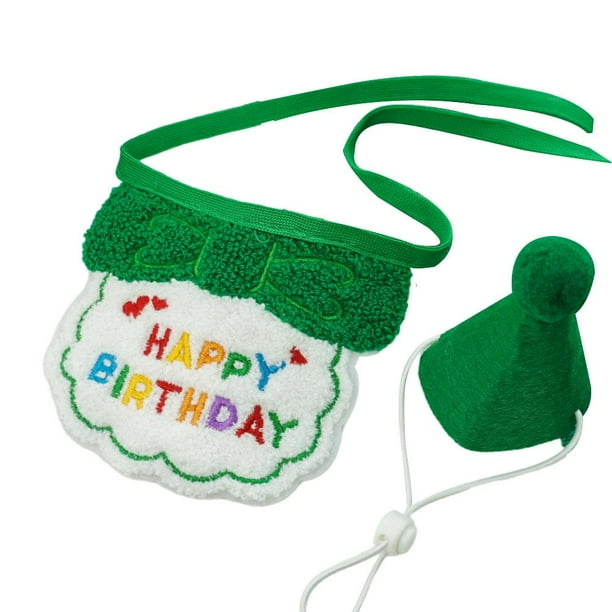 Gorro babero TQEHS de feliz cumpleaños para mascotas gatos y perros Decoración para fiesta