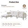 thumbnail image 4 of Magic Home Sectional Sofa with High Sofa Legs L-Shaped Couch Sofa Velvet Beige Couches 4 Seat Sofa U-shaped Sectional Couch, Living Room Furniture Set for Home Apartment Office Studio, 4 of 13