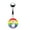Rainbow, variant on Belly Button Jewelry 14g Surgical Steel Playboy Graphic Inlay (Black White)
