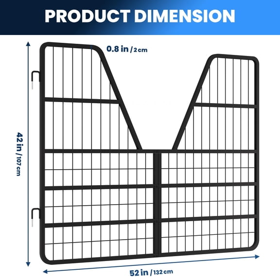 Tanfengu,Two-Way Swing Horse Stall Door Guard, 52" W x 42" H Powder-Coated Steel Horse Stall Gate, Durable Horse Stall Barrier for Livestock Barn