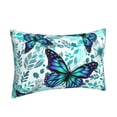 thumbnail image 2 of Daiia Blue Floral with Butterflies Bedding Waterproof Pillow Protector Zippered Queen – Bed Bug Proof Pillow Encasement-16"x24", 2 of 9