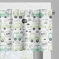 thumbnail image 3 of Ambesonne Cartoon Valance Pack of 2, Traffic Cars Beep Driving, 54"X18", Dark Grey and Pale Green, 3 of 5