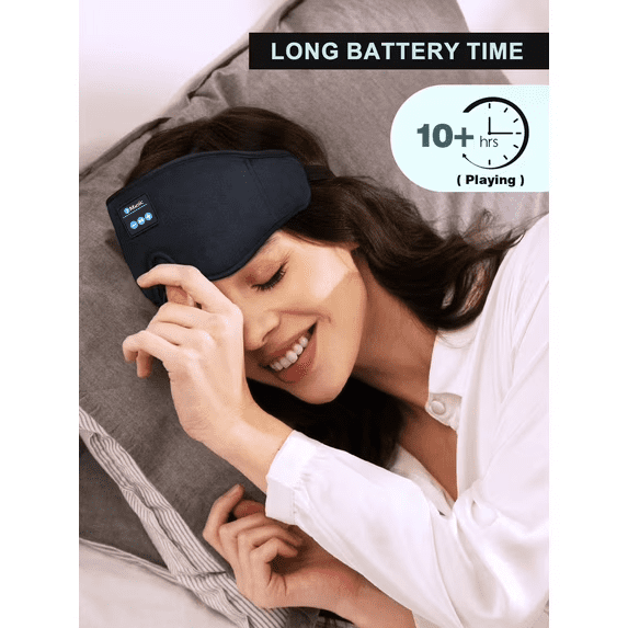 Sleep Headphones, 3D Sleep Mask Bluetooth Wireless Music Eye Mask, Sleeping Headphones for Side Sleepers Sleep Mask with Bluetooth Headphones Ultra-Thin Stereo Speakers Perfect for Sleeping