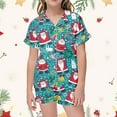 thumbnail image 2 of WEAIXIMIUNG Ensemble de Pyjama Décontracté pour Enfants de Noël Imprimé, Chemise à Col Boutonnée à Manches Courtes et Short 8-9 Ans, 2 of 5
