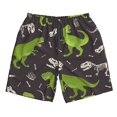 thumbnail image 3 of Uemuo Dinosaur Skeleton Pattern Men's Swim Trunks Hawaiian Beach Bathing Suit Swimsuits Beach Quick-Dry Shorts with Pockets-Medium, 3 of 9