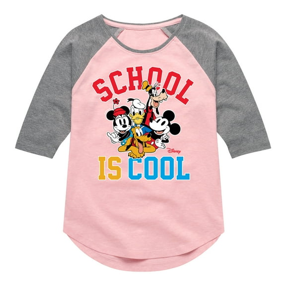 Mickey & Friends - School Is Cool - Toddler And Youth Raglan Graphic T-Shirt