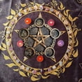 thumbnail image 4 of Astrología Pentagrama Resina Candelero Pentáculo licencia de altar para Cartas del de adivinación Luces de té Porta Adorn Latón A BLESIY Portavelas de pentagrama, 4 of 6