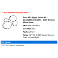 thumbnail image 2 of Front ABS Speed Sensor Kit - Compatible with 2002 - 2005 Mercury Mountaineer 2003 2004, 2 of 2
