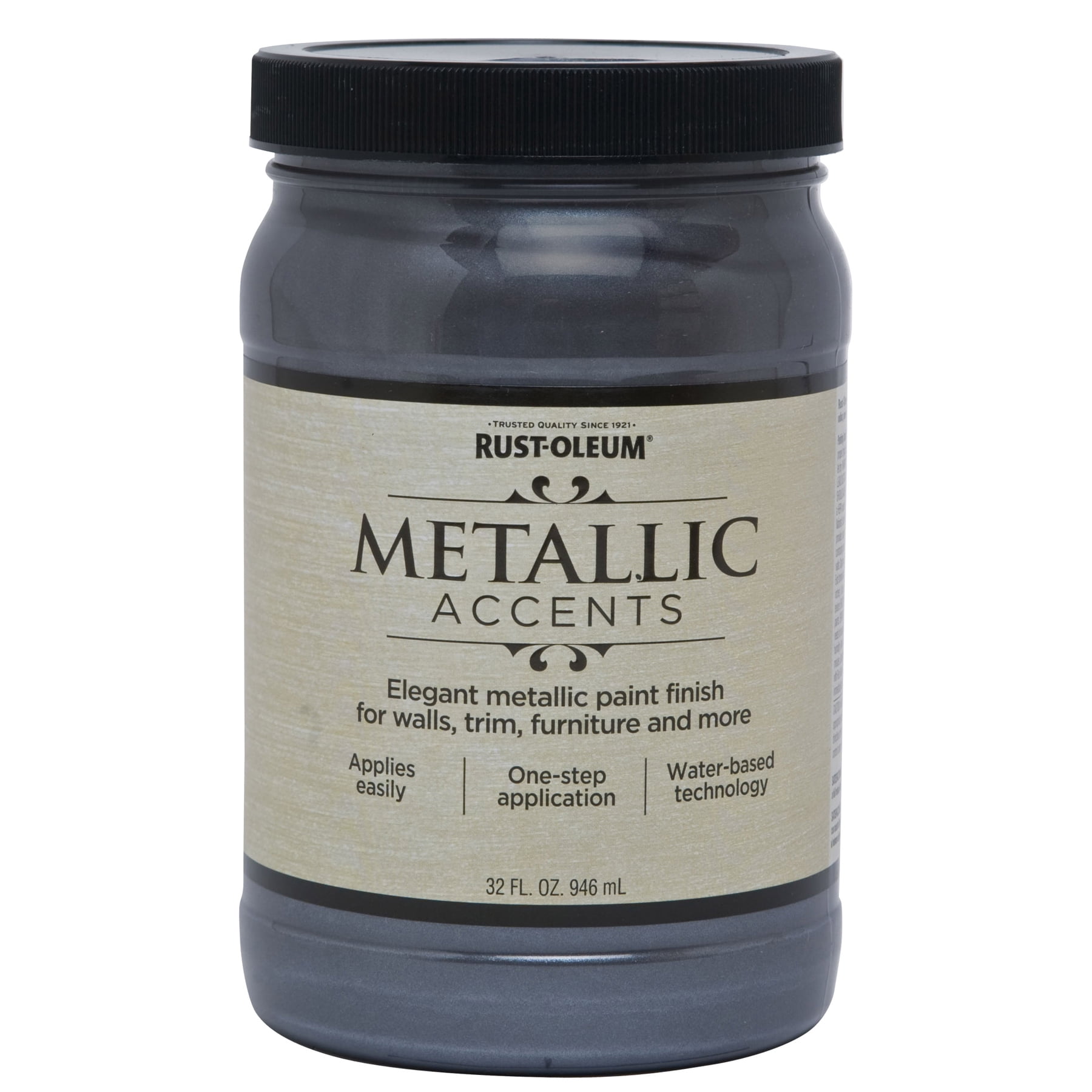 2 Pack, Real Pewter, Rust-Oleum Metallic Accents Paint- 253600, Quart