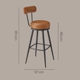 thumbnail image 4 of Barhocker 2er Set, hohe Drehhocker mit Rückenlehne, Kunstleder, für Küche und Bar, braun, 4 of 8