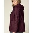 thumbnail image 4 of Made by Johnny Women's Pop of Color Anorak Parka Jacket S WINE, 4 of 6