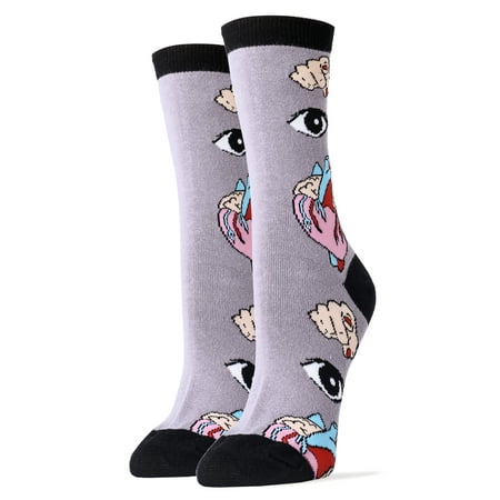 

OoohYeah Women s Funny Crew Socks Good Vibes Novelty Cotton Socks Eye Heart You
