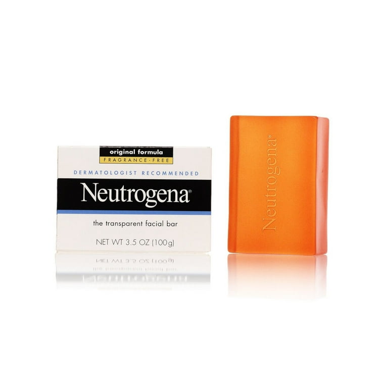 Neutrogena The Transparent Facial Bar Original Formula Fragrance Free 3.50 oz Pack of 3