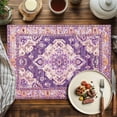 thumbnail image 2 of Placemats Set of 6, Purple Bohemian Place Mats Retro Boho Medieval Mural Tablemats Washable Placemat Table Decoration for Kitchen Table Dinner Party Home Decor Indoor Outdoor 13x19 Inch, 2 of 9