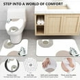 thumbnail image 4 of Boho Bathroom Rugs Sets 4 Piece, Mid Century Shower Curtain Rug Sets for Bathroom Modern Shower Curtain Sets with Non Slip Rugs, Toilet Lid Cover, U Shaped Bath Mat,Black, 4 of 8