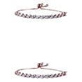 thumbnail image 1 of Minnieouse con cordón de tenis para mujer, pulseras de circón geométrico, cadena ajustable, accesorio de moda, banquete de fiesta Oro rosa 2Conjunto, 1 of 6