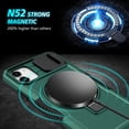 thumbnail image 6 of for iPhone 11 Case with Camera Sliding Cover, [Compatible with MagSafe] with Magnetic Ring Kickstand, Military Grade Heavy Duty Protection Phone Case for iPhone 11, Darkgreen, 6 of 10