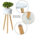 thumbnail image 5 of Indoor Plant Stand Wooden Small Round Side Plant Table For Indoor Plants, Plant Holder For Flower Pots End Table, 5 of 9