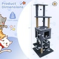 thumbnail image 3 of Costway 64" Tall Cat Tree with 2 Large Condos, Jute Scratching Posts, Plush Top Perch Dark Gray, 3 of 9