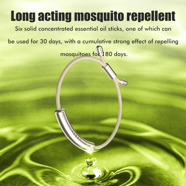 Pulsera repelente de mosquitos Pulsera antimosquitos de aceite esencial ajustable con 6 varillas de repuesto para niños adultos Viajes en interiores y exteriores