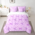thumbnail image 2 of Feelyou Dreamy Purple Bowknot Bedding Comforter Set 7pcs, Boy Girl Queen Bedding Sets, 2 of 8