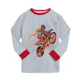 thumbnail image 6 of UAYOTSE Boys Long Sleeve Pajama Set Motorcycle Monster Truck Graphic 2‑Piece Boys Sleep Set Size 5-6 Years, 6 of 9