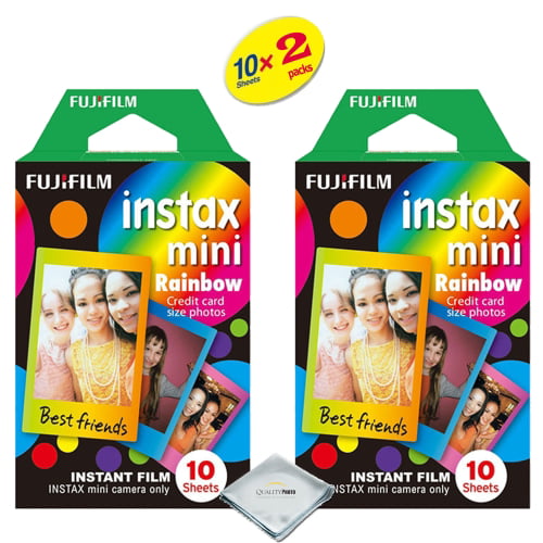 Fujifilm Instax Mini Instant Film 2-Pack(20 Sheets) Rainbow - Walmart.com