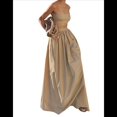 thumbnail image 3 of Conjunto de 2 Piezas para Mujer, Sin Mangas, con Tirantes, Corte A, Falda Maxi, Informal, Plisada, Estilo , Estilo Bohemio, con Bolsillo. Caqui S, 3 of 10