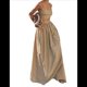 thumbnail image 3 of Conjunto de 2 Piezas para Mujer, Sin Mangas, con Tirantes, Corte A, Falda Maxi, Informal, Plisada, Estilo , Estilo Bohemio, con Bolsillo. Caqui M, 3 of 10