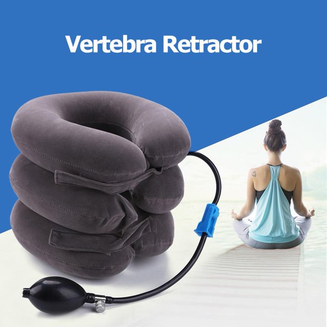 Tractor de apoyo para el cuello Ndcxsfigh retractor de vértebra inflable de aire 3 capas gris