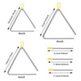thumbnail image 2 of 3 Pcs Musical Triangles, Hand Percussion Instrument with Beater, 4/5/6 inch Musical Steel Triangle Instruments for Early Education Toy, Music Learnin, 2 of 5