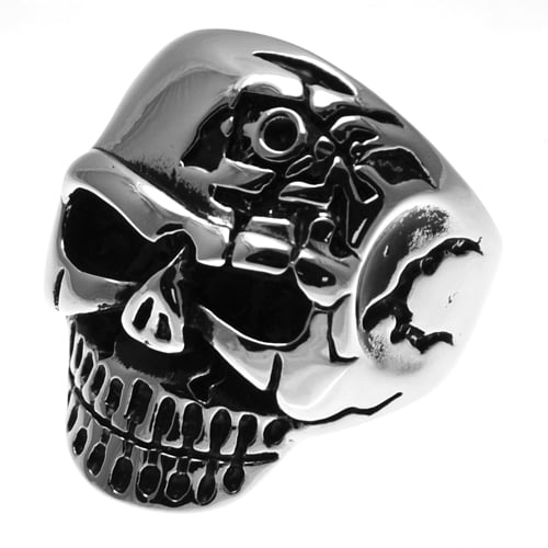 Stainless Steel Skull w/ Pentagram Biker Ring High Quality New Sizes 9-14