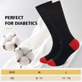 thumbnail image 5 of UNEEI Diabetic Socks for Men & Women, 6 Pairs Non-Binding Crew Socks with Extra Wide Loose Fit for Swollen Feet and Calves, Color-Block Design, Size 11-13, 5 of 7
