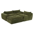 thumbnail image 3 of Modern Convertible L-Shaped Sectional Sofa, Chenille Upholstered Fully Compressed Modular Couch With Movable Ottoman for Living Room Apartment Office, 3 of 17