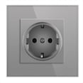 thumbnail image 1 of Interruptor de Botón Mecánico de 1/2 Vía, Interruptor de Luz de 1 Vía, de Corriente de Pared, de TV CAT6, Interruptor de Panel de Vidrio., 1 of 5